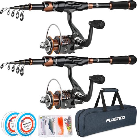 Plusinno fishing rod - PLUSINNO Fishing Rod and Reel Combos Set,Telescopic Fishing Pole with Spinning Reels, Carbon Fiber Fishing Rod for Travel Saltwater Freshwater Fishing 4.4 out of 5 stars 828 $79.99 $ 79 . 99 - $90.00 $ 90 . 00